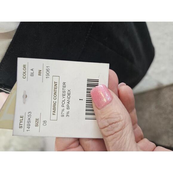 Nwt Doncaster Elegant Black Suede Like Skirt with Zip Detail - Picture 8 of 8